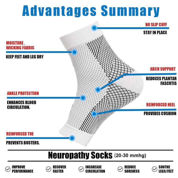 Ortho Neuro Compression Socks Foot Pain & Swelling Relief Outdoor Sport Ankle Plantar Arch Buy 1 Get 1 Free ( Pack Of 2 Pair )