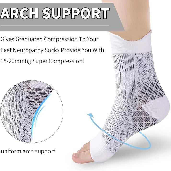 Ortho Neuro Compression Socks Foot Pain & Swelling Relief Outdoor Sport Ankle Plantar Arch Buy 1 Get 1 Free ( Pack Of 2 Pair )