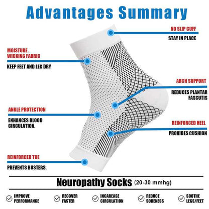 Ortho Neuro Compression Socks Foot Pain & Swelling Relief Outdoor Sport Ankle Plantar Arch Buy 1 Get 1 Free ( Pack Of 2 Pair )